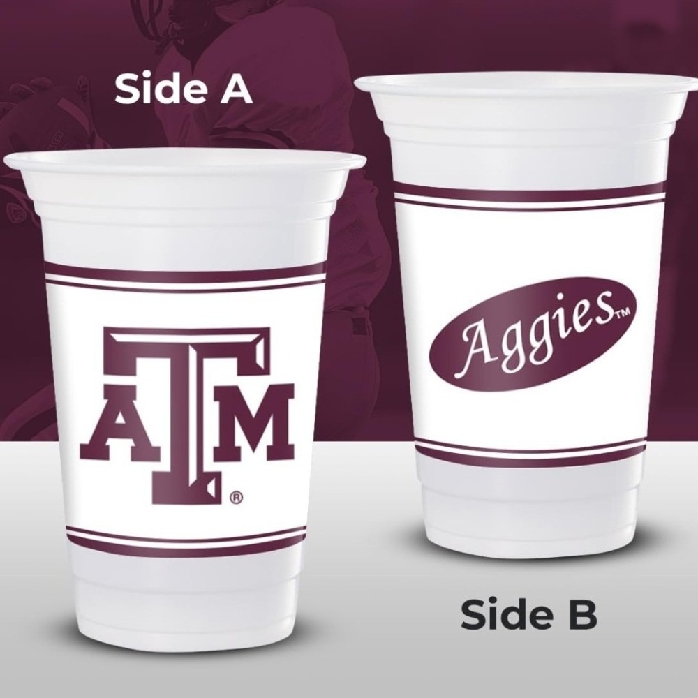HP🏆 Texas A&M Aggies 16oz Stadium Cups 16 Pack Westrick &‎ Company Maroon White